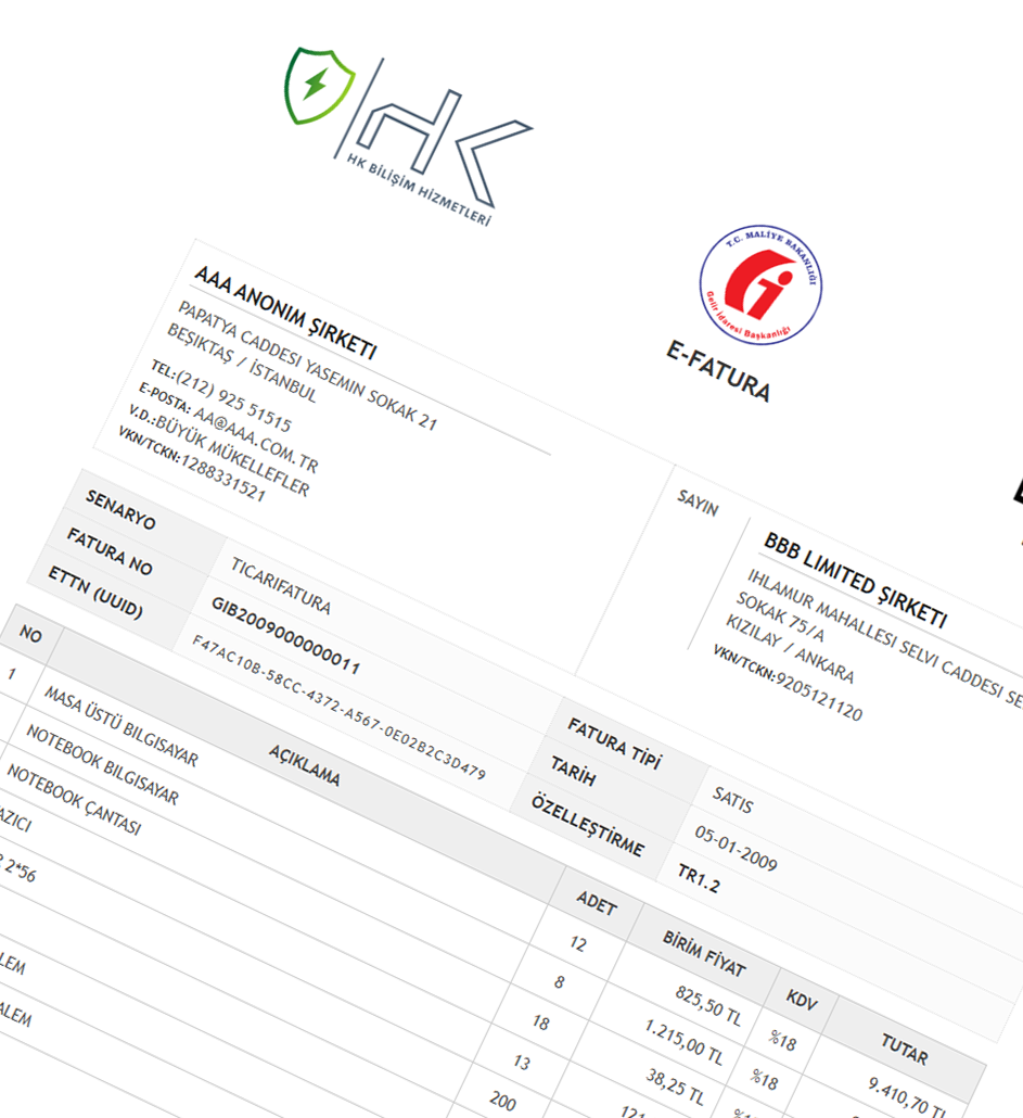 e-fatura örnek tasarım2